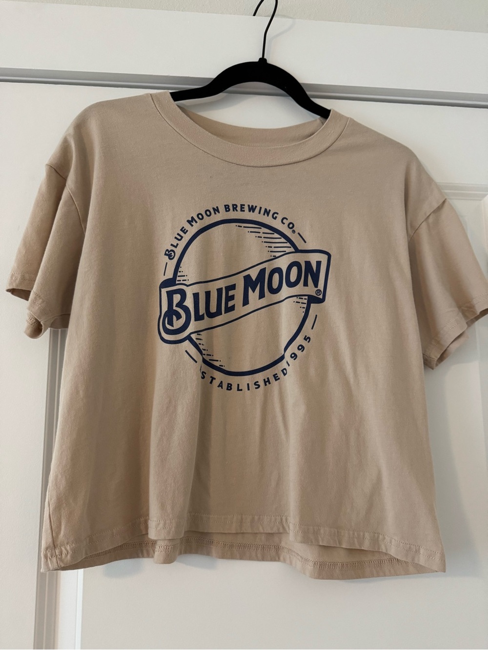 Blue Moon Logo Crop Tee - Beige